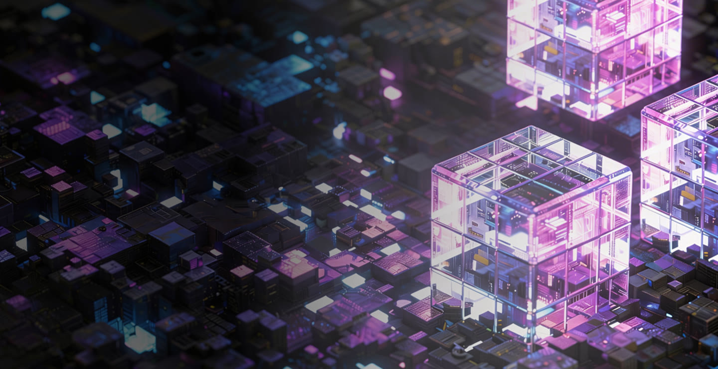 AI Web3 School official digital-cube hero artwork